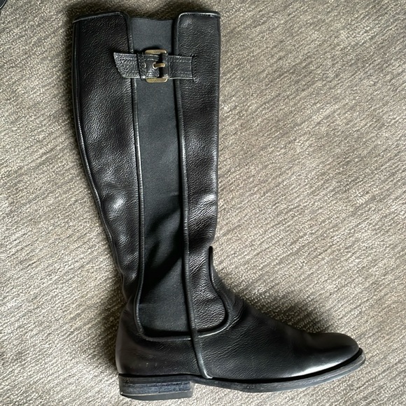 Emporio Armani leather knee high boots size 38.